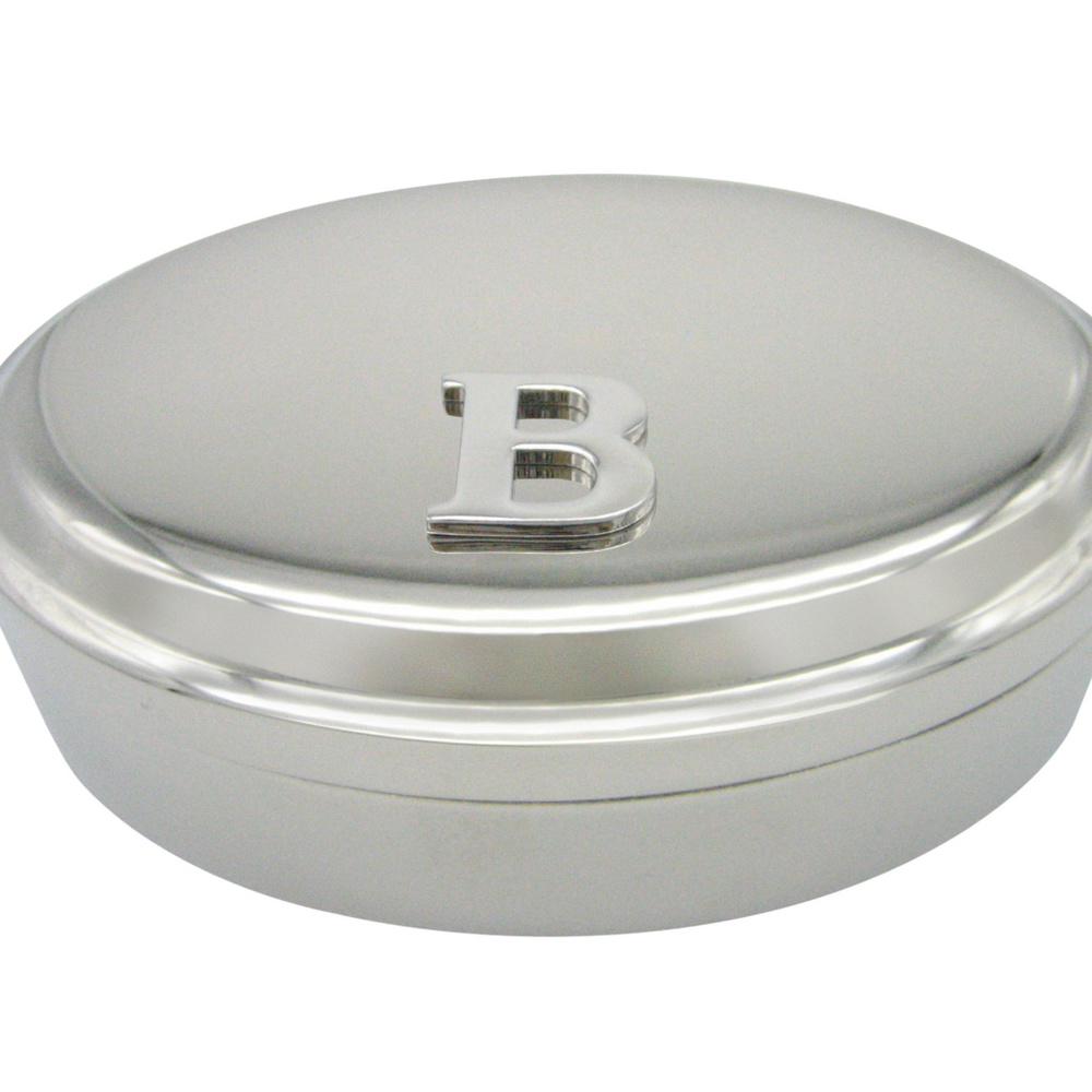 Letter B Monogram Oval Trinket Jewelry Box